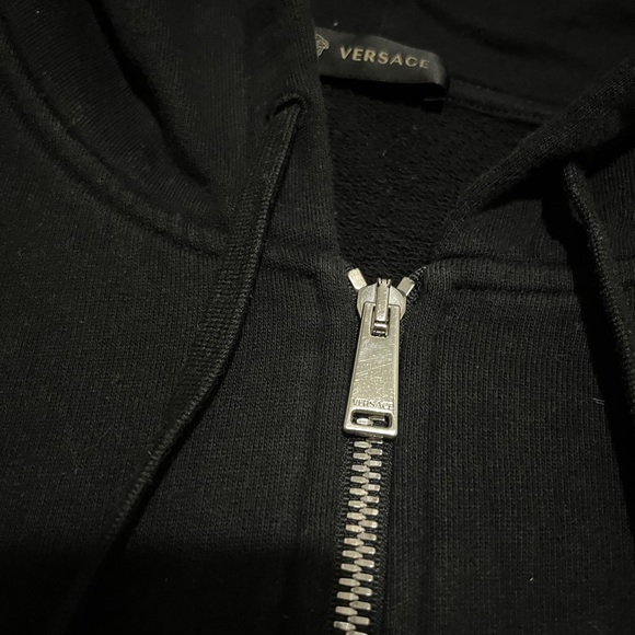 Versace Black Hoodie with White Medusa Design - Picture 4 of 8